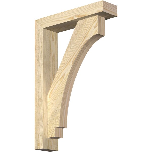 Ekena Millwork Imperial Block Rough Sawn Bracket w/ Offset Brace, Douglas Fir, 4"W x 16"D x 24"H BKT0402X16X24IMP05RDF - main